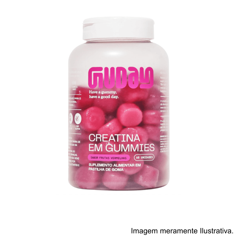 Goma GuDay Creatina Frutas Vermelhas 60 Unidadades