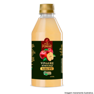 Vinagre de fruta Maça 6% de Acidez 400ml Puro Pomar
