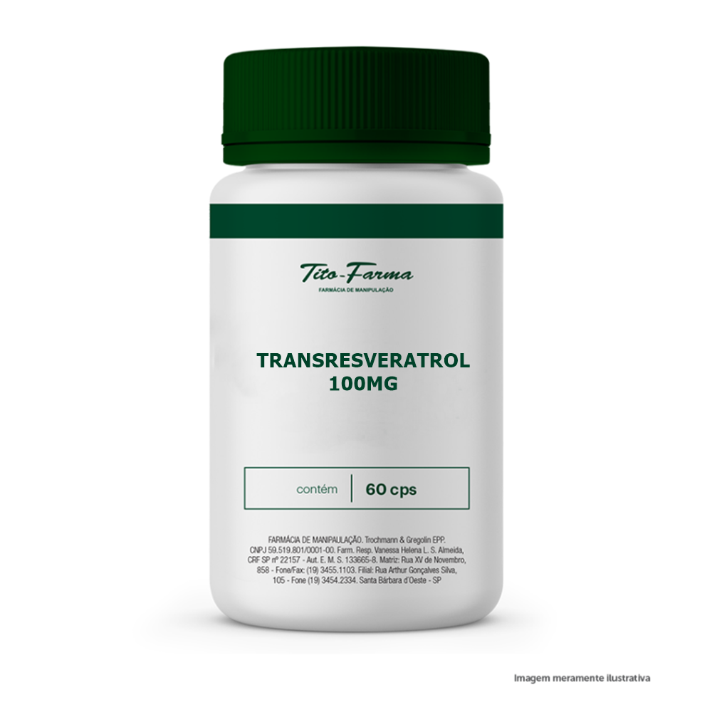 Transresveratrol - Antioxidante, Anti Envelhecimento e Cardioprotetor (100mg - 60 Cps) - Tito Farma 