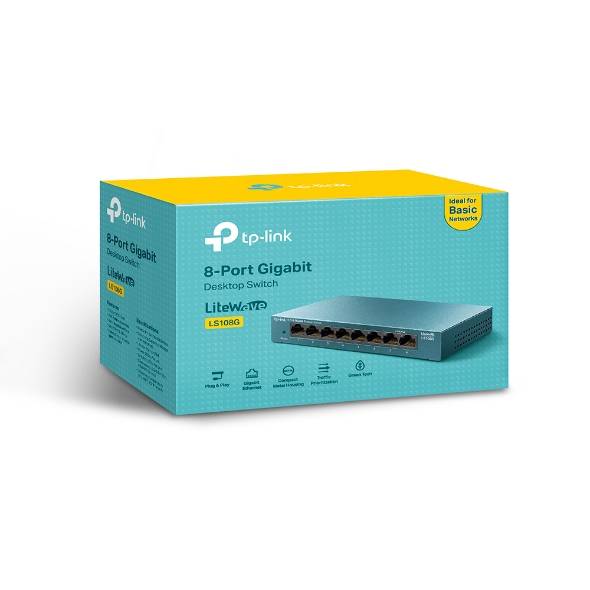 Switch 8 Portas Gigabit 10/100/1000 LS108G TP-LINK - Casa da Pilha