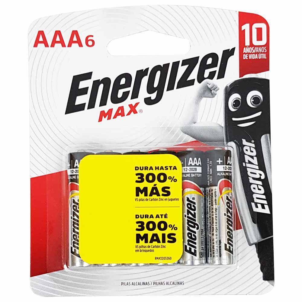 Pilha AAA Alcalina Energizer Max Blister c/ 6un. - Casa da Pilha