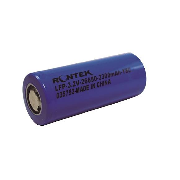 Bateria 3.2V 3300mAh LFP26650 Lithium Recarregável RONTEK - Casa da Pilha