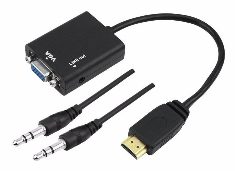Cabo Conversor HDMI p/ VGA c/ áudio - Casa da Pilha