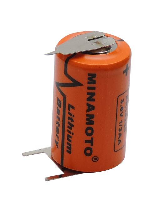 Bateria 3,6V ER14250 (1/2AA) Lithium MINAMOTO c/ 3 Terminais - Casa da Pilha
