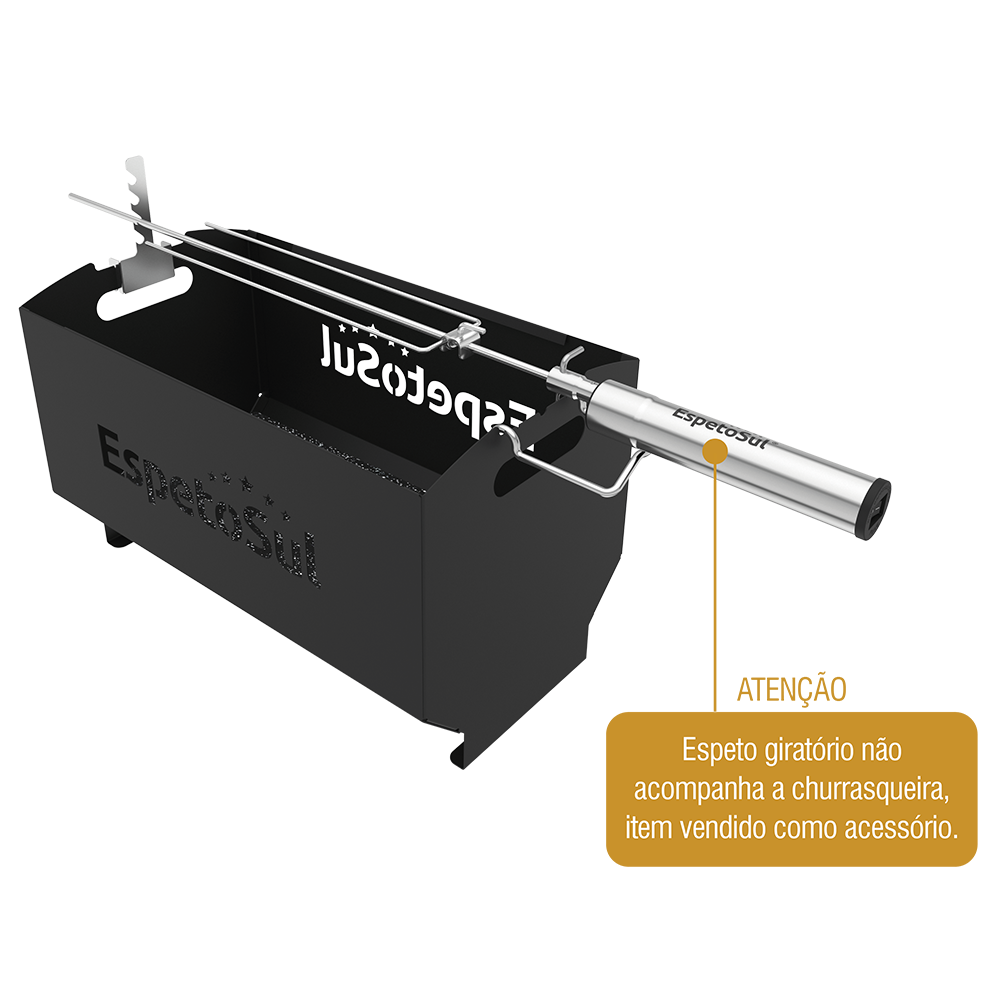 Churrasqueira Portátil a Carvão com Grelha Inox  - Espetosul