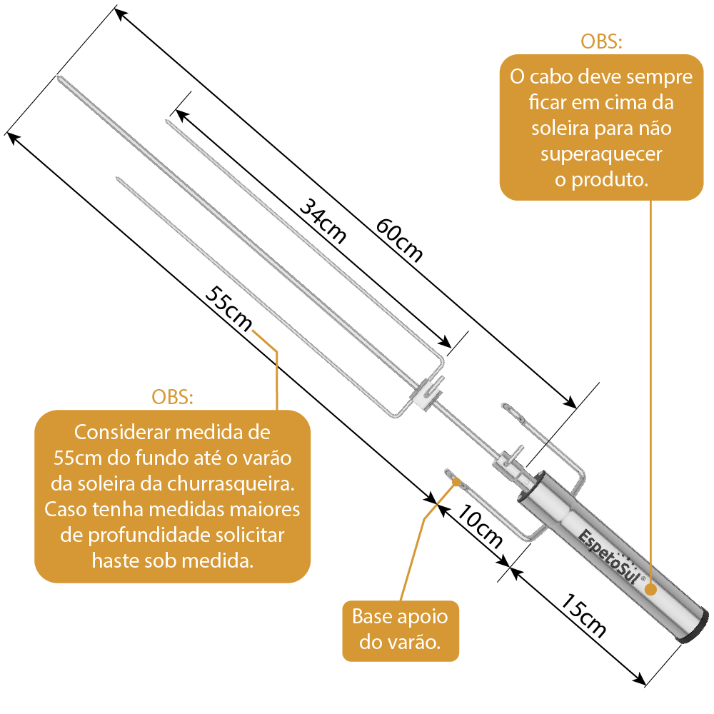 Espeto Giratório Pilha Espetoflex