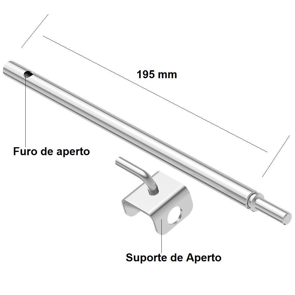 Haste Central Inox 68cm para Espeto Giratório a Pilha