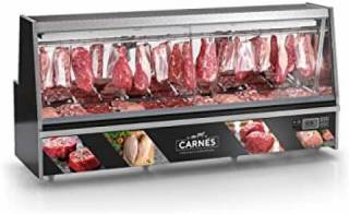 GATS-300PR BALCÃO FRIGORÍFICO PARA CARNES LINHA TURINO, PRETO 3 METROS 220V - GELOPAR
