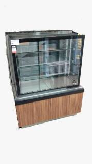 VITRINE ESTUFA INOX E MADEIRA 1M