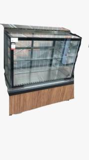 VITRINE REFRIGERADA INOX E MADEIRA 1M