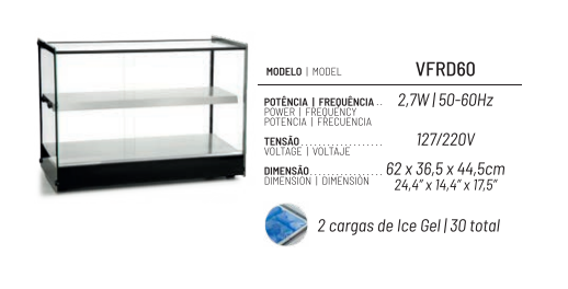 ESTUFA VFRD-60 LC 30 ICE GEL COM LED PERFIL CINZA - TITA
