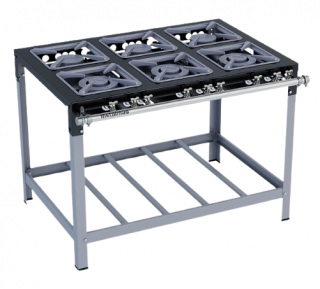 FOGÃO 6 BOCAS 3QS 3QD M15 STORI PREMIUM 30X30 P6,5 COM ESPERA - METALMAQ