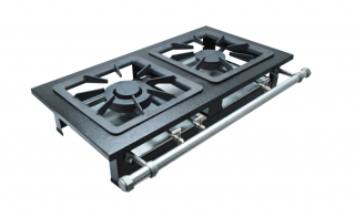 FOGÃO 2 BOCAS 1QS 1QD MESA STORI PREMIUM M2 40X40 P6,5 COM ESPERA - METALMAQ