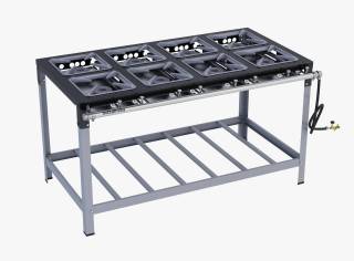 FOGÃO 8 BOCAS P.PANELA , M16 AP PREMIUM 40X40 P6,5 PINTADO - METALMAQ