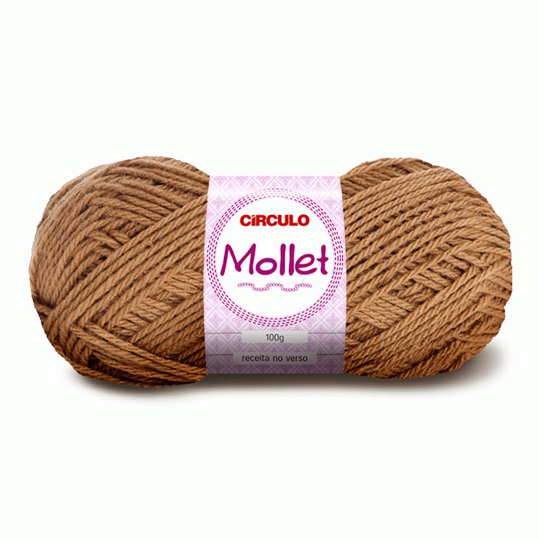 Lã Mollet 100g - Círculo - 794 - Cortiça (Marrom Claro