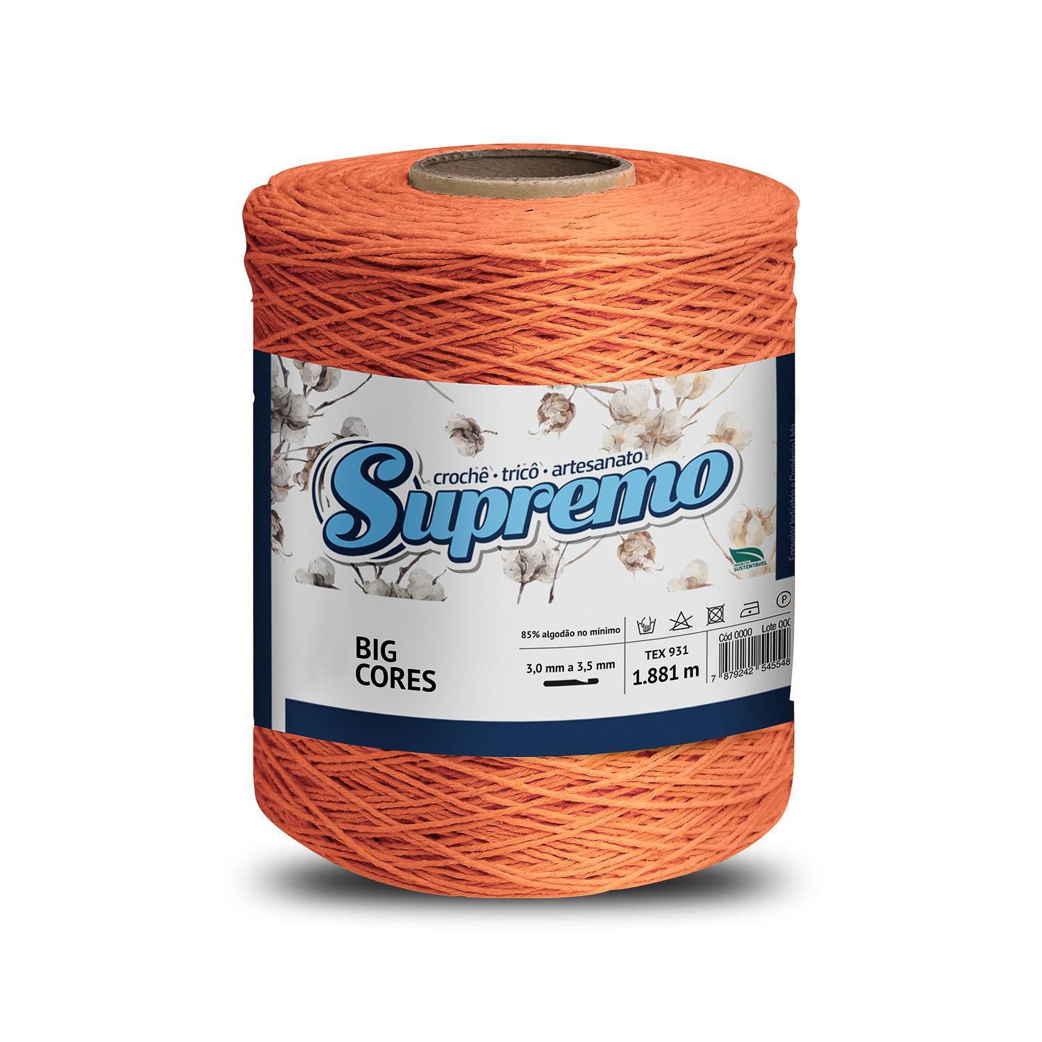 Barbante Nº8 Cores - 1,800Kg - Supremo - N°8 - 24 - Cenoura