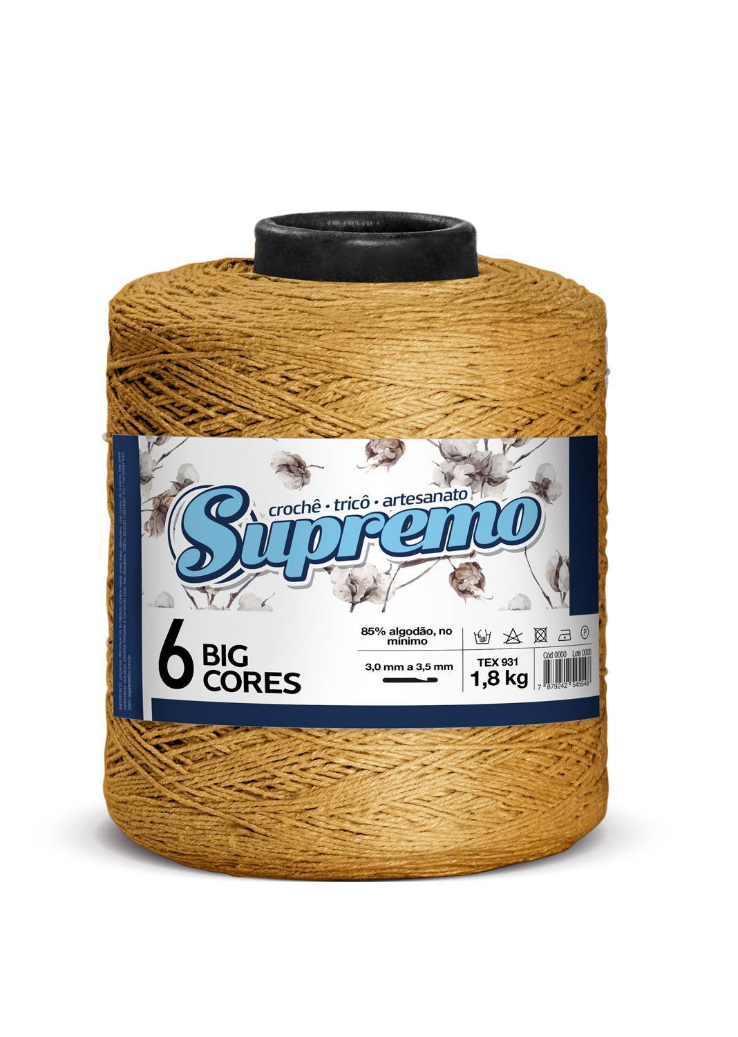 Barbante Nº6 Cores - 1,800Kg - Supremo - 46 - Amarelo Ouro