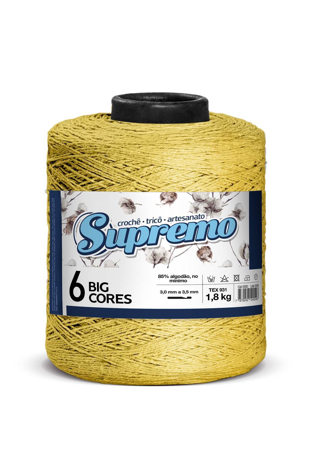 りーちろー　6 Barbante Nº6 Cores - 1,800Kg - Supremo - N°6 - 24 - Cenoura