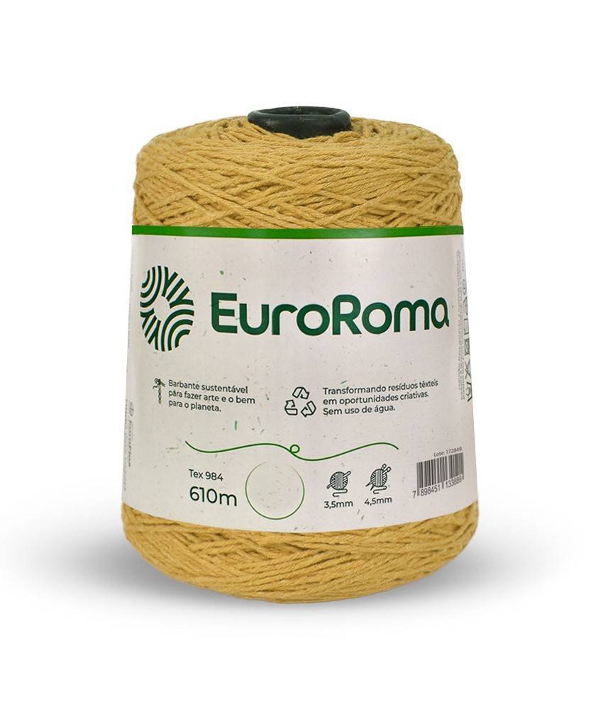 Barbante Nº6 Cores - 600g - EuroRoma - N°6 - 470 - Mostarda