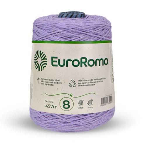 Barbante Nº8 Cores - 600g - EuroRoma - N°8 - 600 - Lilás Claro