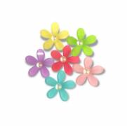 Aplique de Acrílico Flores Pequenas Coloridas Variadas - Ref. APL101 - 5 Unidades