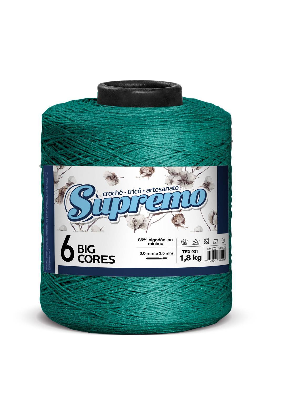 Barbante Nº6 Cores - 1,800Kg - Supremo - 113 - Verde Jade