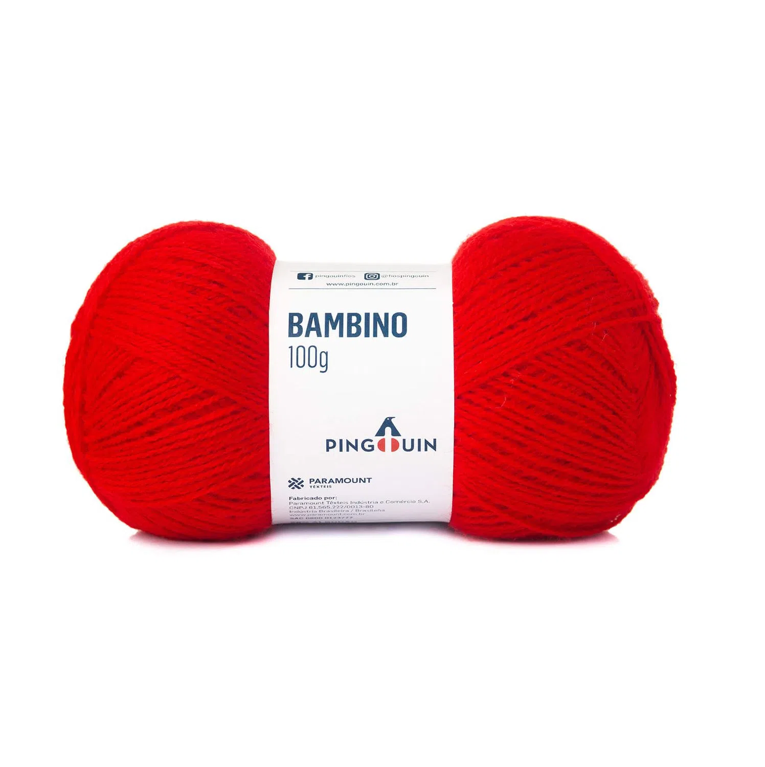Lã Bambino 100g - Pingouin - 0314 - Tomate - Armarinhos Nodari