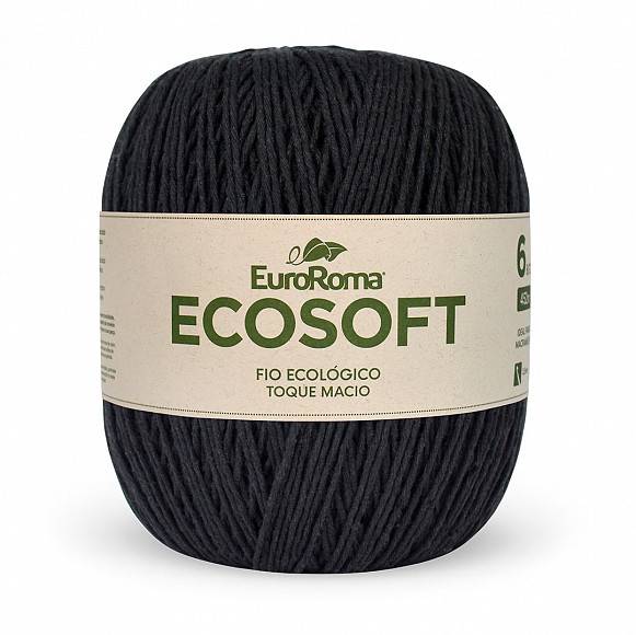ラス Barbante Ecosoft N°6 8/12 - 452m - Cores - EuroRoma - 250 - Preto