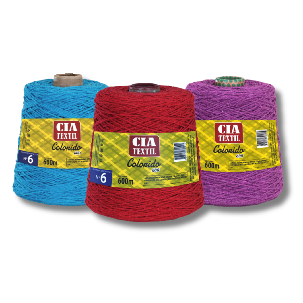 Barbante Colorido N°6 - 600m - Cia Textil - Armarinhos Nodari