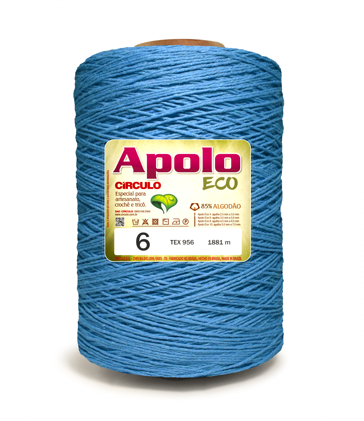 Barbante Apolo Eco Nº6 - 1,800Kg - Círculo - 2194 - Turquesa
