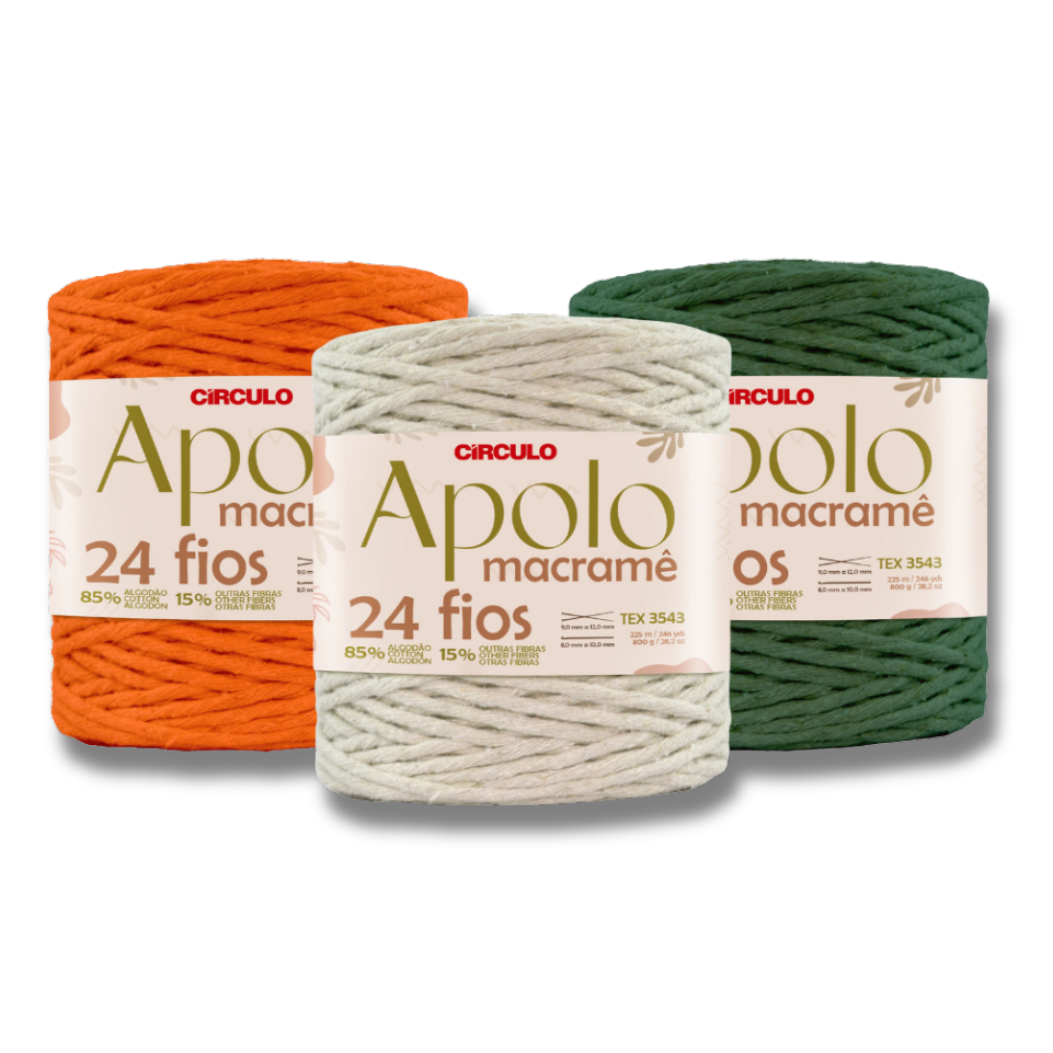 Barbante Apolo Macramê 24 Fios - 800g - Círculo - Armarinhos Nodari