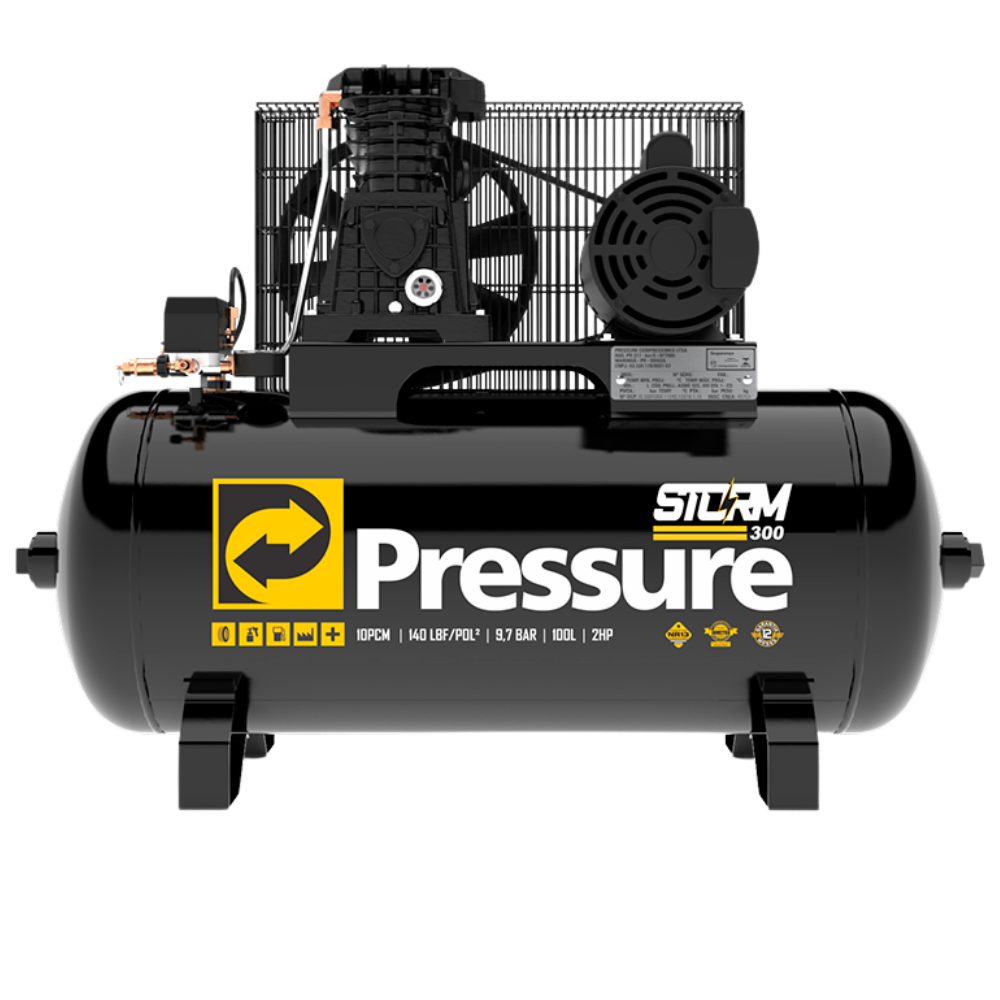 Compressor de ar 10 Pés 100 litros 110/220 Pressure Storm 3 - CASA DO FRENTISTA 