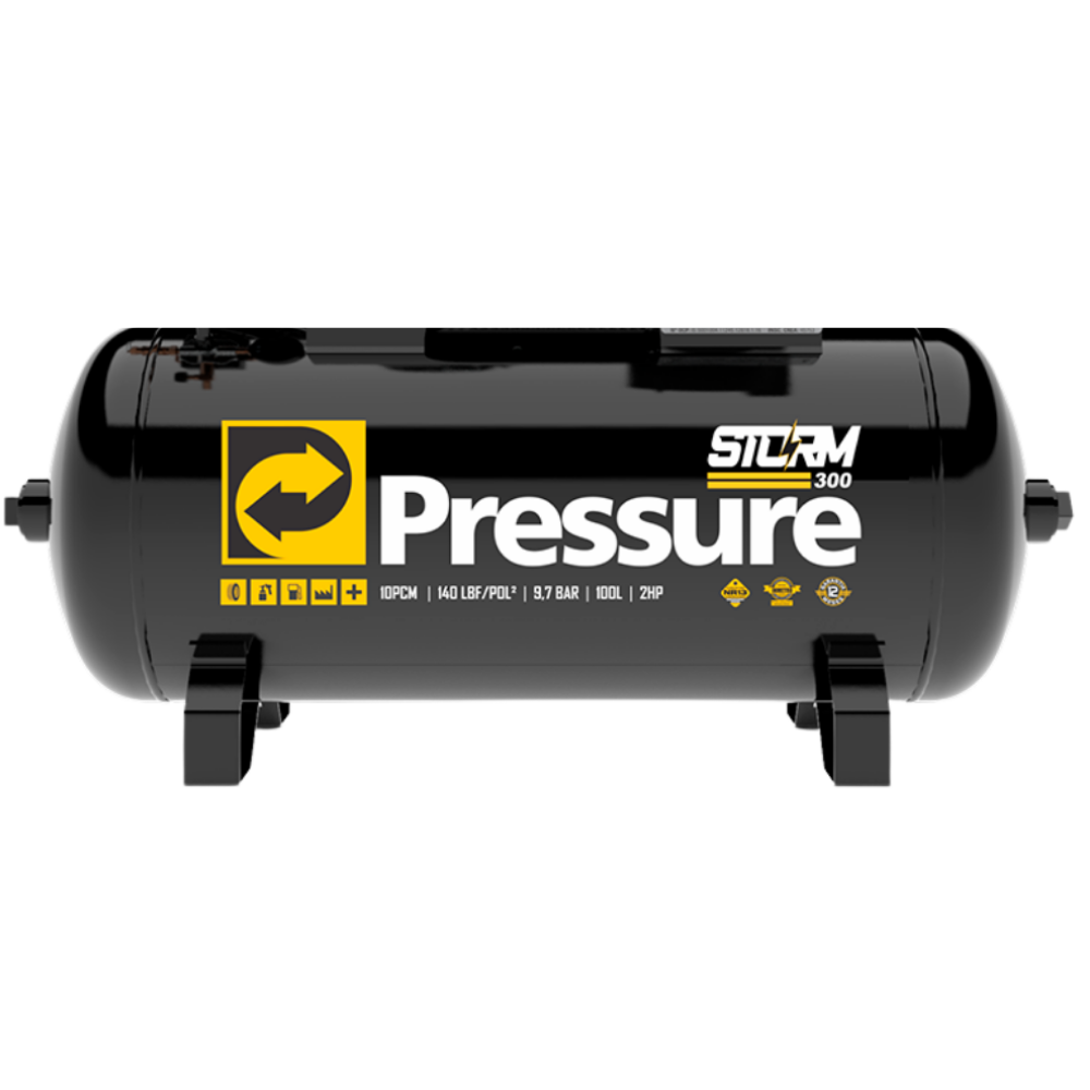 Compressor de Ar 10 Pes 100L Mono 110/220 Storm 300 Pressure - CASA DO FRENTISTA 