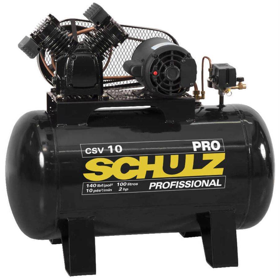 Compressor Schulz CSV 10 Pro 100L 10 Pés 2 cv Monofásico - CASA DO FRENTISTA 
