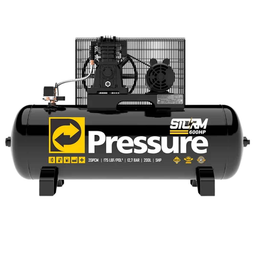 Compressor de Ar 20 pés 175Lbs 200L Pressure trifásico - CASA DO FRENTISTA 