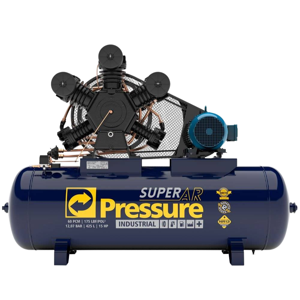 Compressor de Ar 60 Pes 15Hp Trif. com acessórios Pressure - CASA DO FRENTISTA 