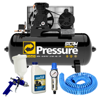 Compressor 10 Pés 140 PSI Pressure com Equipamentos para Pintura 