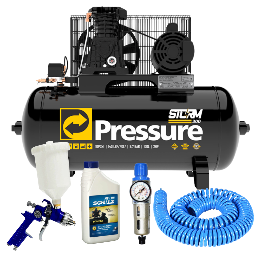 Compressor 10 Pés 140 PSI Pressure com Equipamentos para Pi - CASA DO FRENTISTA 