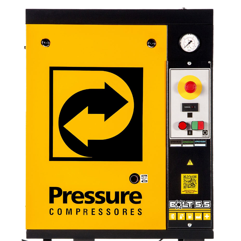 Compressor de Ar Parafuso 5,5HP 100L Trifásico Pressure  - CASA DO FRENTISTA 