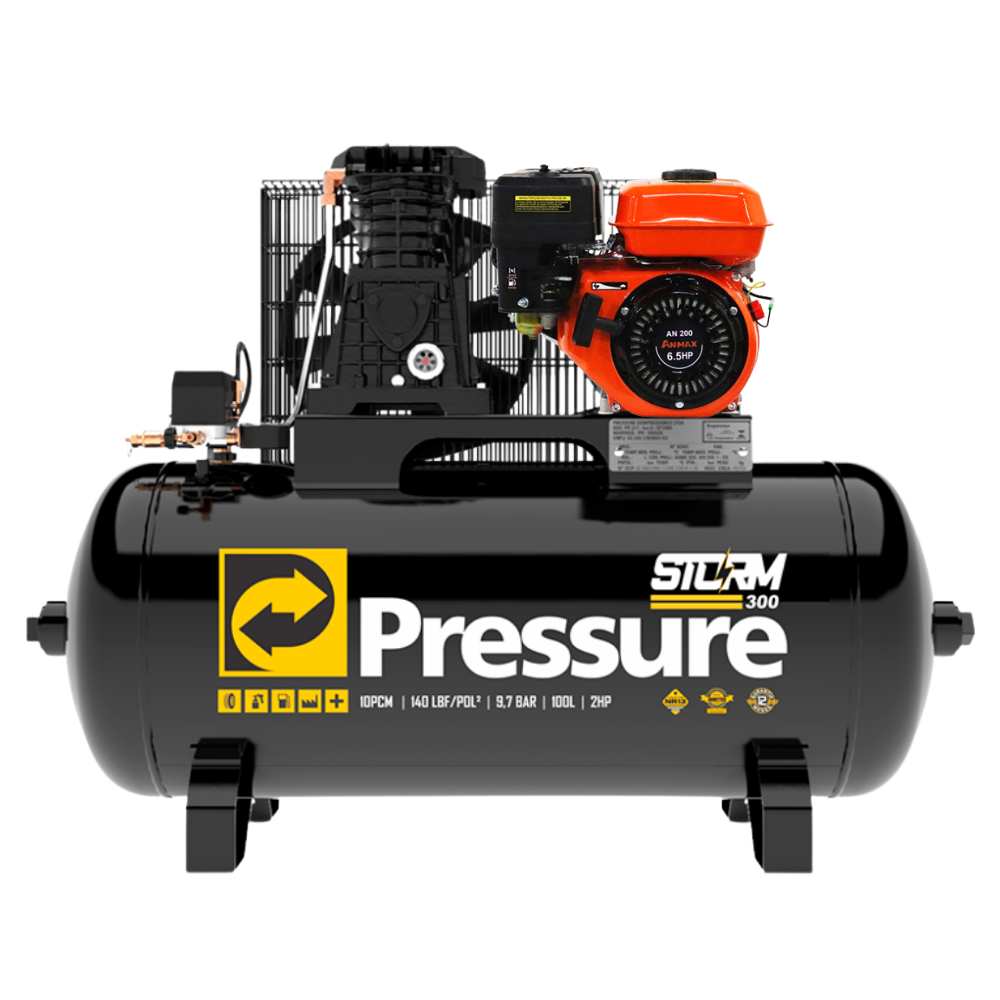 Compressor de Ar 10 Pés 140psi à Gasolina Pressure  - CASA DO FRENTISTA 