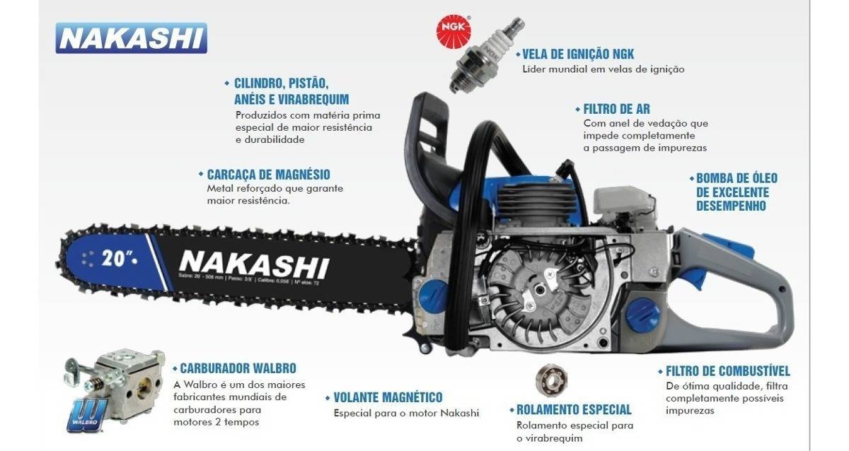 Motosserra Nakashi NCS 550 54,6CC - Maringá Máquinas