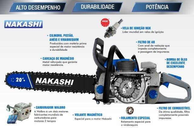 Motosserra Nakashi NCS 550 54,6CC - Maringá Máquinas