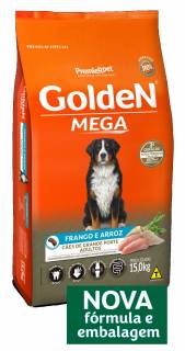 Ração Golden Formula MEGA Cães Adultos Frango e Arroz 15Kg