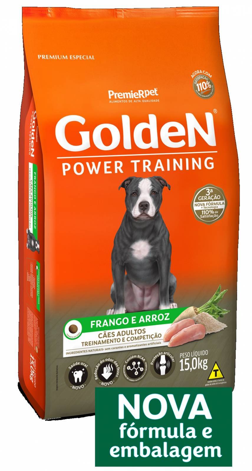 Ração Golden Power Training Cães Adultos Frango e Arroz 15Kg