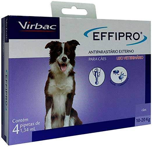Antipulgas Effipro Virbac Cães 10-20Kg 4 pipetas 1,34ml cada