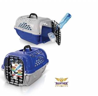 Caixa Transporte Panther Pop N2 Azul Plast Pet Cães e Gatos