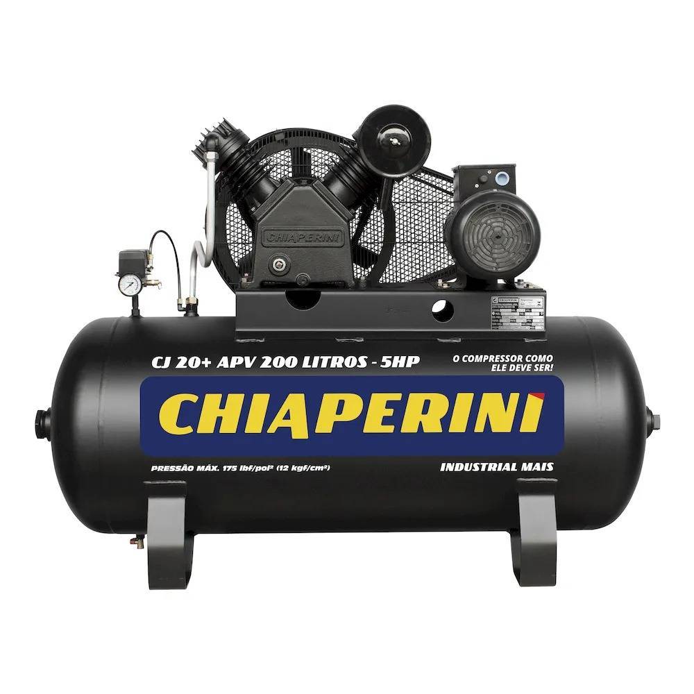 Compressor de ar alta pressão 20 pcm 200 litros – Chiaperini CJ 20+ APV 200L