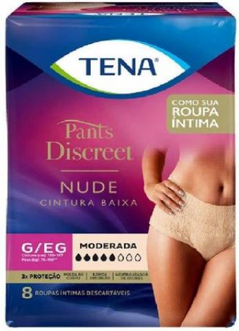 Roupa Intima Tena Lady Discreet Nude com 8un - Soft Care Produtos Médicos