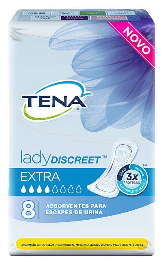 ABSORVENTE TENA LADY DISCREET EXTRA C/08 UND