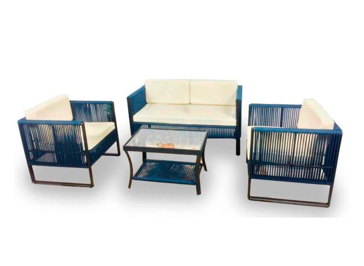 Conjunto de sofá Bahia - Corda náutica Azul - Deck & Decor